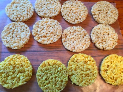 Sue at Home Emoji rice krispie treats 2 colors