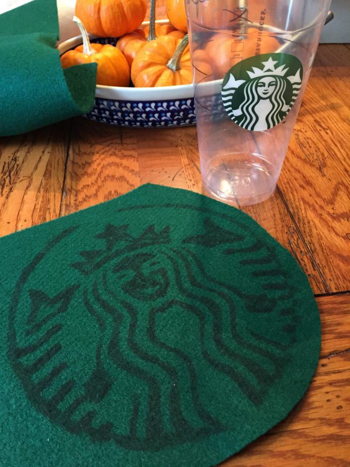 Sue at Home Starbucks Latte Costume tracing logo